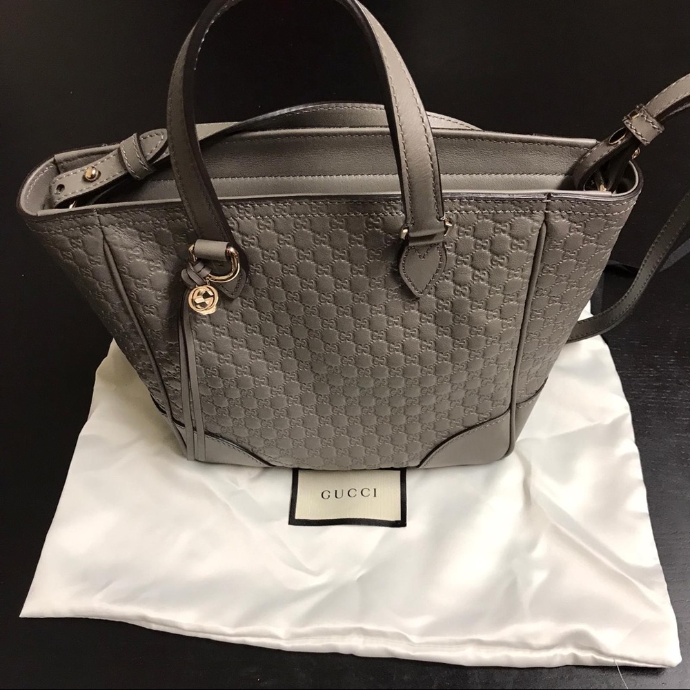 Authentic Gucci Gray Microguccissima Crossbody Bag